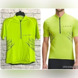 Falke Men's Medium/Large Yellow Half Zip Cycling Active Top